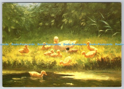 D334429 Entenküken am Flussrand. Bridgeman Art Library. Constant Artz. Frau