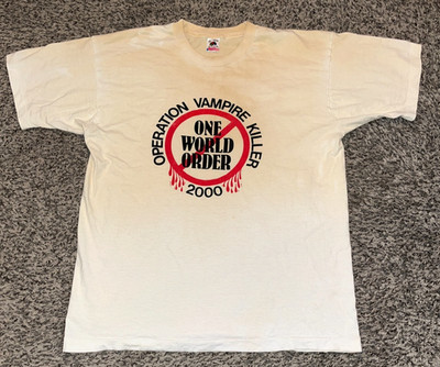VTG 90s Operation Vampire Killer New World Order Patriotic Militia T-Shirt XL