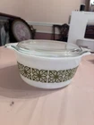 Pyrex Verde Green Round 1 1/2 qt  Casserole Set #474 1960s Vintage