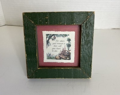 Mini Garden Print  For Where Your Treasure Is There Will Your Heart Be  Rustic
