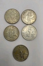 1944-1945 Philippines US Territorial 50 Centavos Silver.Lot Of 5.UNCIRCULATED.