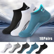 10 Pairs Trainer Socks Mens Cotton Rich Ankle Sports Summer Anti Blister Low Cut