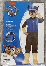 Paw Patrol Chase Costume Size 5T-6T Jumpsuit Tail Hat Backpack Nickelodeon