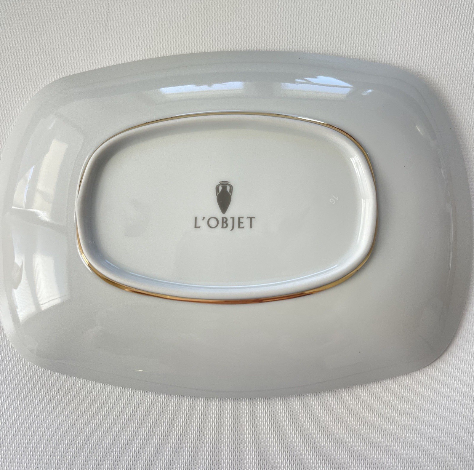 L’Objet Set/2 Leopard Gold Porcelain Serving Platters 11.75 X 5.5” & 7 X 5” NIB