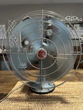 Vintage GE Vortalex FM16V23 16” 3-Speed Oscillating Metal Fan Works – 1940s
