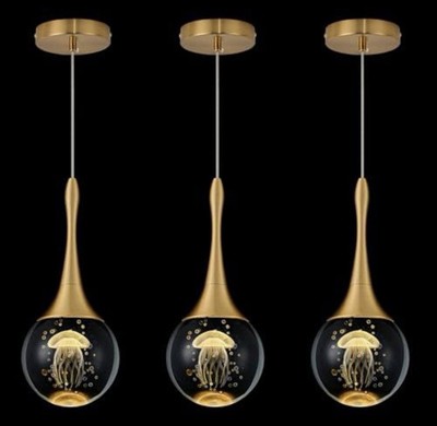 kackae LED Pendant Jellyfish Lights - Dimmable,Gold, 3000K Warm White, 3 Pack