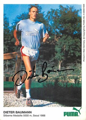 Dieter Baumann autograph card Olympic 1988 Seoul silver medal 5000m