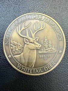 Whitetail Deer North American Hunting Club Collectors Medallion Brass - S6