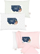2-Pack Toddler Pillow and Toddler Pillowcase for 13X18 Pillow - Kids Pillows,