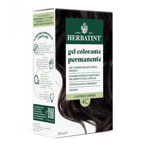 Herbatint Gel Colorante Permanente per Capelli 4C Castano Cenere 170 ml Senza - Foto 19 di 24