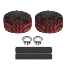 Bike Handlebar Tape PU EVA Bicycle Bar Tape with End Plugs, Red