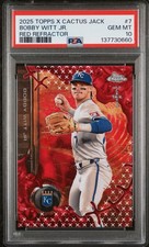 2025 TOPPS CHROME X CACTUS JACK BOBBY WITT JR. RED REFRACTOR 2/5 (#7) POP 1 RARE
