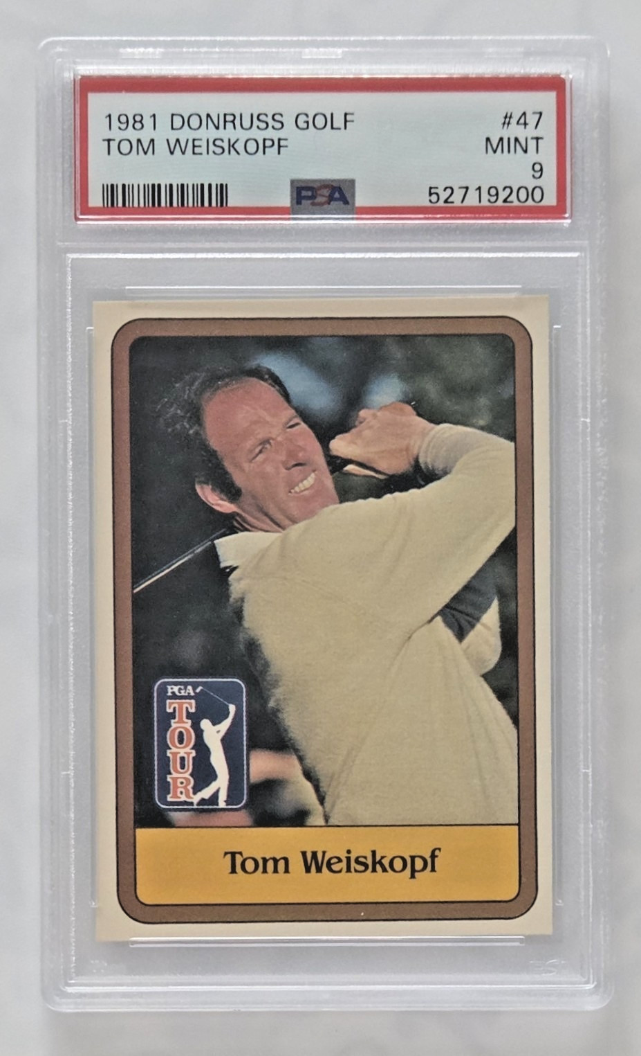 1981 Donruss Golf Tom Weiskopf #47 PSA MINT 9