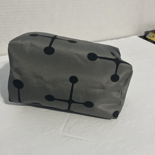 American Airlines Eames Dot Pattern Bag Travel Toiletry Amenity Pouch 3x3x6 Gray - Picture 5 of 11