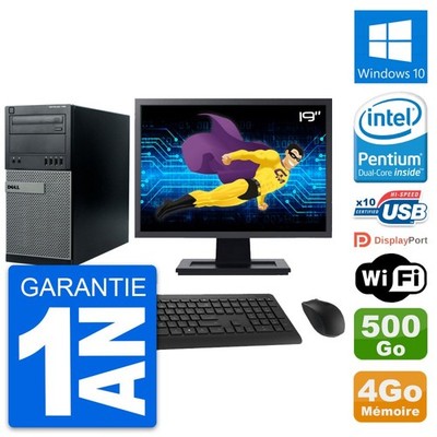 PC tour DELL 790 MT Bildschirm 19 '' Intel G630 RAM 4Go Disc 500Go Windows 10