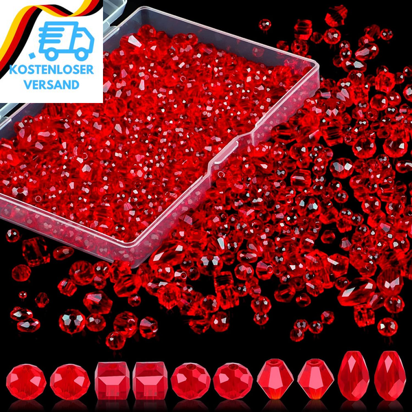 Perlen Zum AuffäDeln, 600 StüCk Facettierte Glasperlen Glitzerperlen, Perlen FüR-image