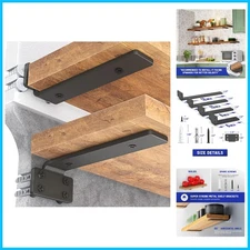 Durable 6 Inch Shelf Brackets for Walls - Ideal for Wood, Plaster, Concrete
