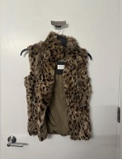 $205! Adrienne Landau Leopard Print Dyed Rabb...