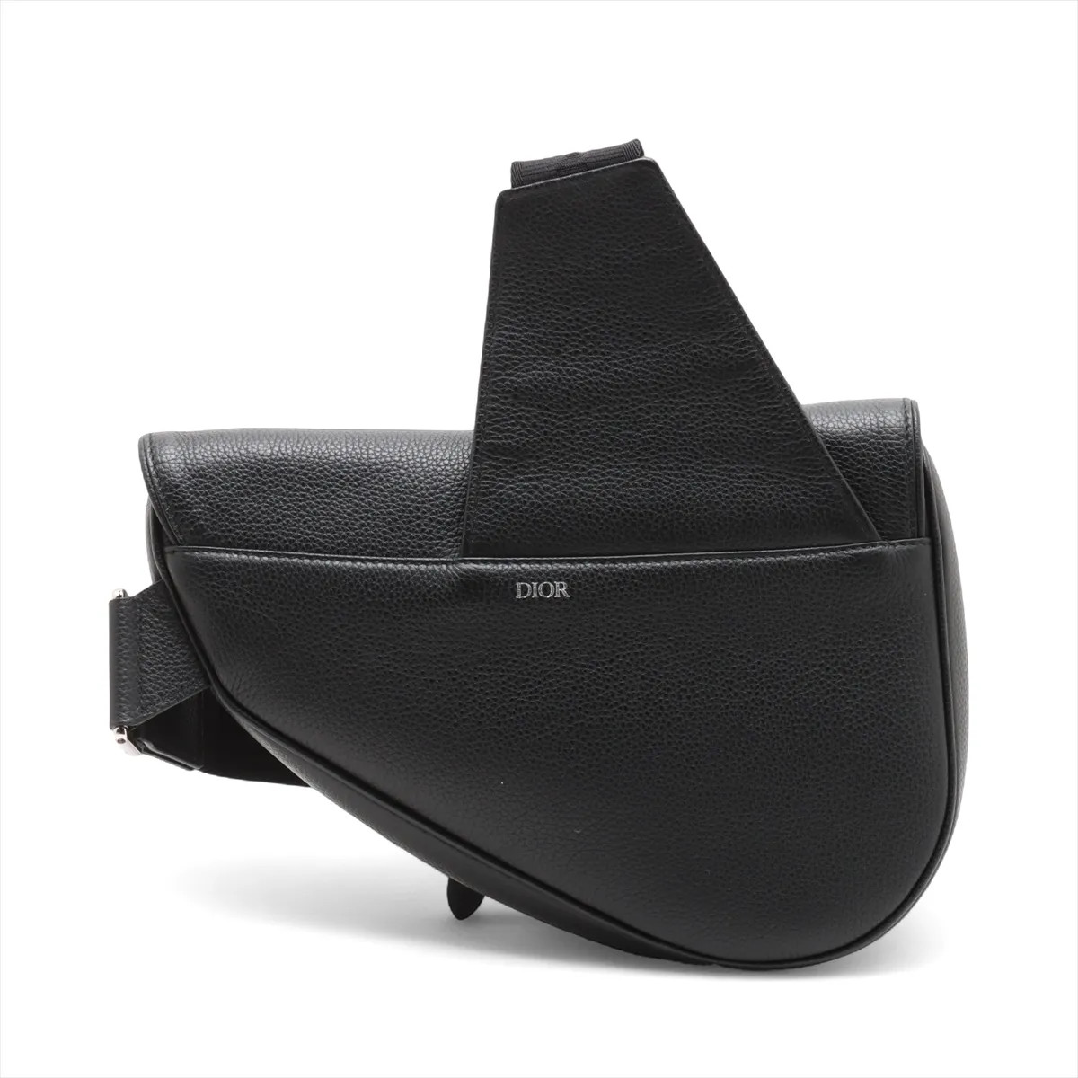 Dior Saddle Bag Leather Sling backpack Black thumbnail 2