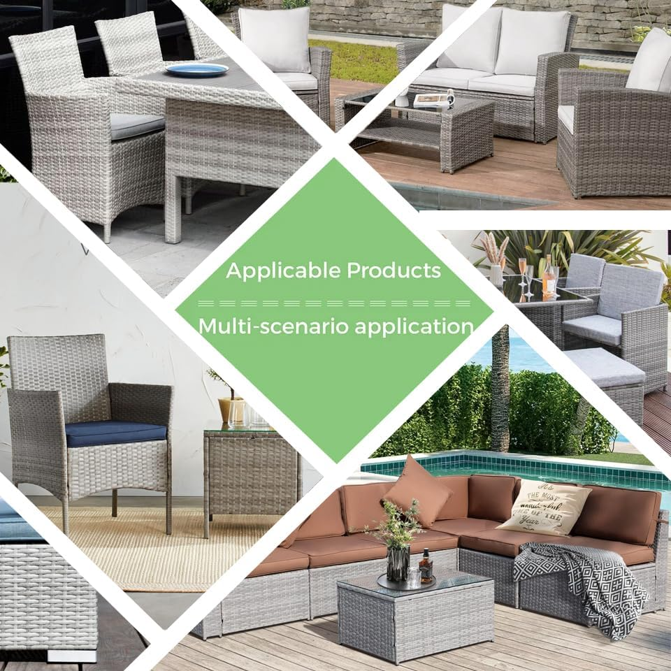 Wicker Repair Kit, 120 Ft Gray Wicker Repair Supplies, Plastic Rattan