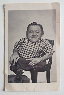 World's Smallest Man Pete Moore (Died 1984) Autographed Side Show Postcard