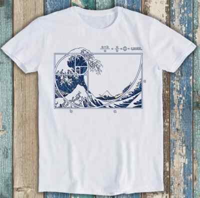 Lustiges Geschenk T-Shirt The Great Wave Off Kanagawa Fibonacci Bestseller M2093