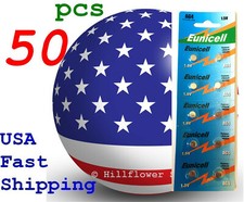 50 pcs AG4 LR66 SR626 G4 377A 177 TT Card 1.5V 0 Hg Alkaline Battery