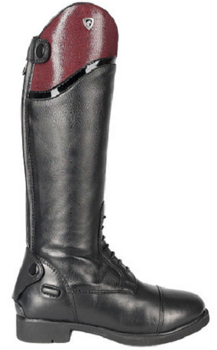 Hy Equestrian Masera Riding Boot Childrens Long Field Boot Black/Oxblood 10 - 2 - Picture 1 of 3