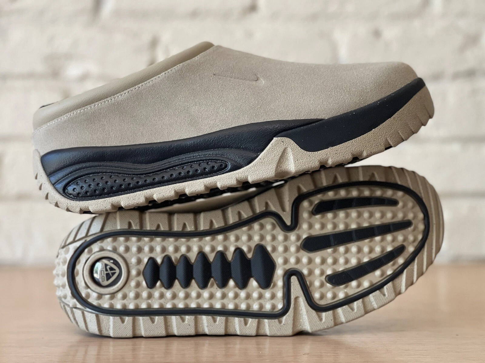 Sandali Nike ACG Rufus calcarei e neri slip on uomo taglia 11 5 casual comodi