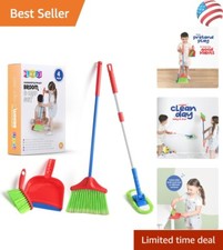 Creative 4-Piece Toy Cleaning Set - Real Functioning Broom  Mop for Kids 