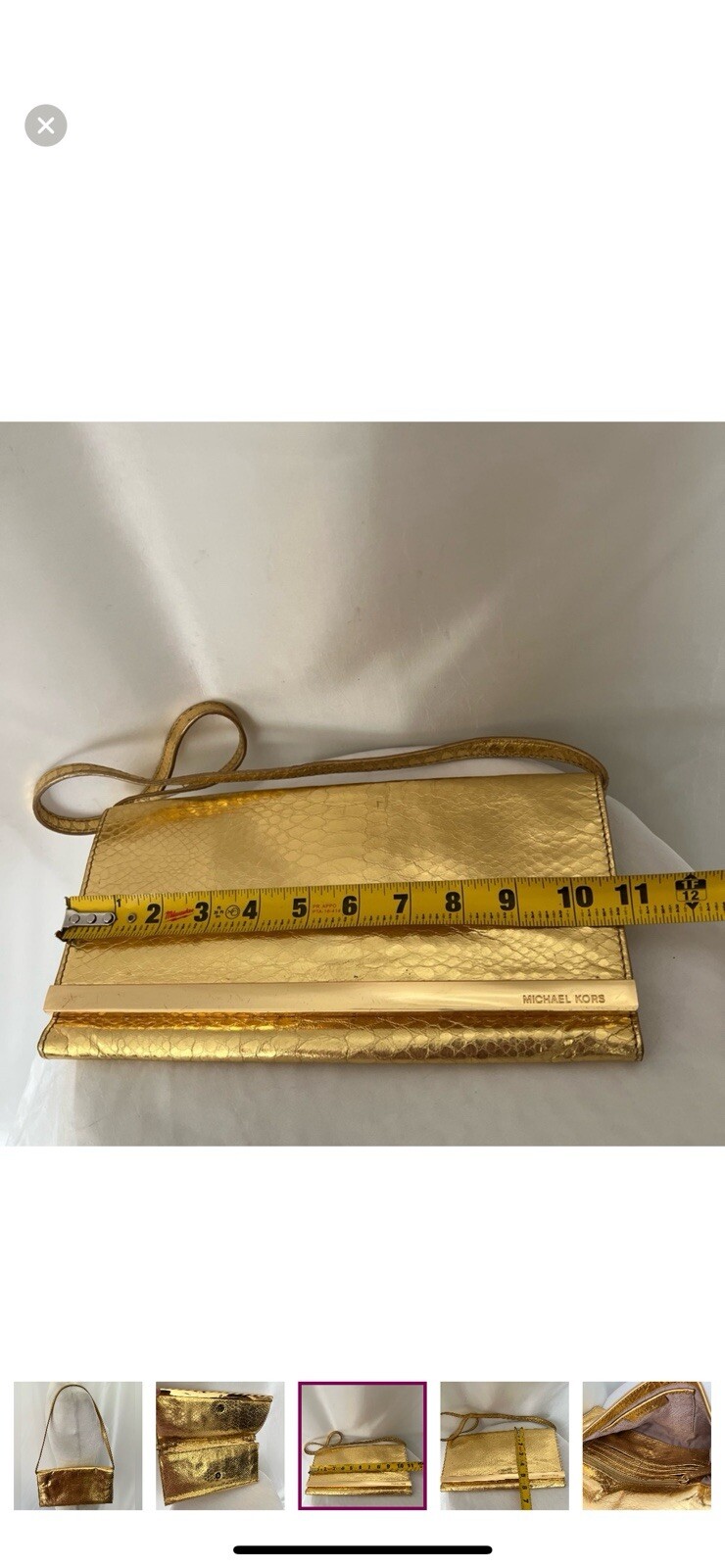 Michael Kors Metallic Gold Python Effect LeatherL… - image 6