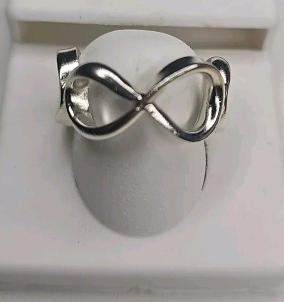 925 Silver Infinity Ring Size 9 Loops Circles Chu… - image 1