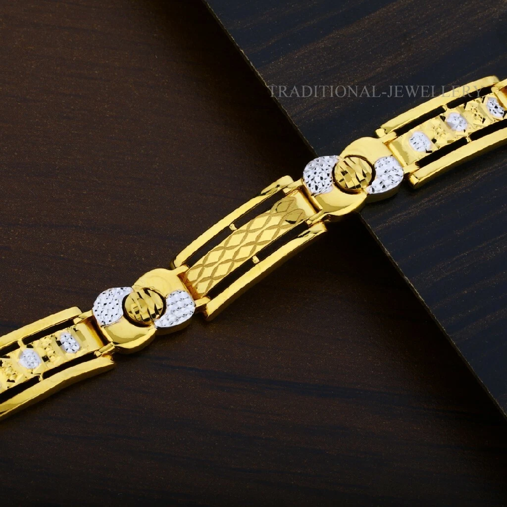 New Trendy Royal Design Heart Model Gold Thickness Bracelet For Mens BRAC117