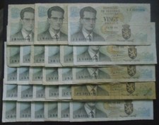 BELGIUM,   P 138, 3 different signatures, 27 used notes