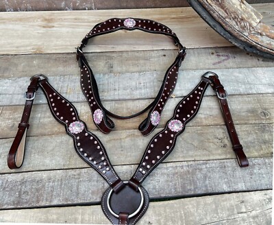 Hulara Western Cowboy headstall and breast collar set for Horses +US