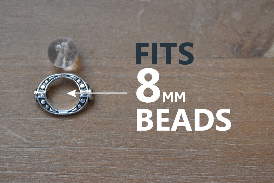 Marco de cuentas de plata tibetano espaciador ovalado 24 cuentas 20x14 mm se adapta a cuentas de 8 mm Foto 4 de 4