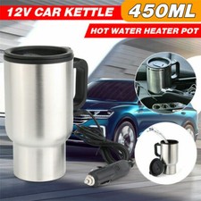 12V Car Stainless Steel Electric Kettle Coffee Tea Mug Water Heating Cup Outdoor