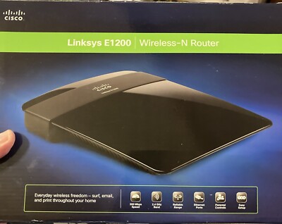 New Cisco Router Linksys E1200 N300 Mbps 4-Port 10/100 Wireless