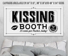 Kissing Booth - Large Canvas - Stretched on a Heavy Wood Frame - Ready to Hang 