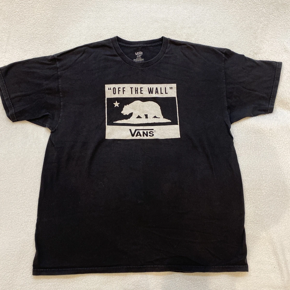 Vans Off The Wall California Bear Black Short Sleeve T Shirt Men s Size XL B11