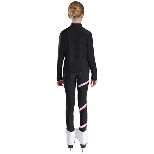 Kids Girls Sports Suit Workout Tracksuit Slim Fit Sweatshirt With Pants Yoga - Picture 30 of 70