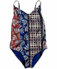 Roxy Big Girls One Piece Boheme Life Printed Swimsuit Size 12