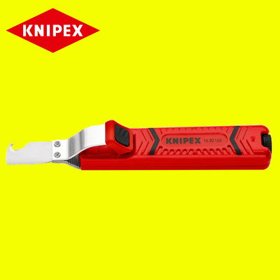 Knipex 16 20 165 SB Kabelmesser mit Hakenklinge selbstspannender Haltehebel