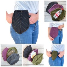 Gürteltasche Bauchtasche Börse Gürtelschlaufe Blatt Canvas Baumwolle Larp Boho