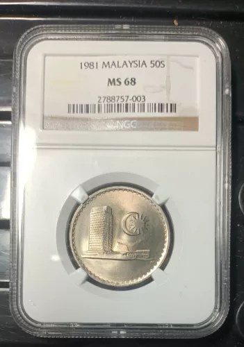 MALAYSIA  1981 50CENT COIN NGC  MS68.