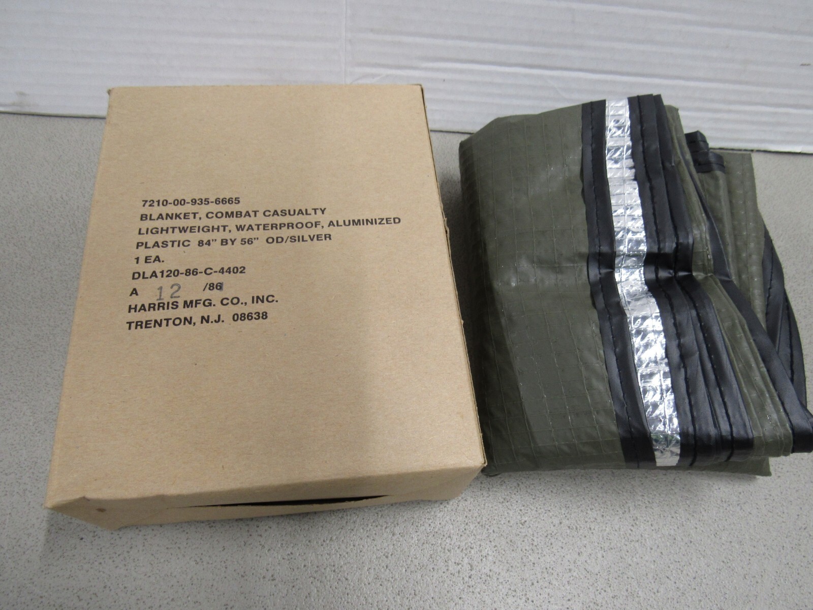 US Military Casualty Blanket Emergency Survival Aluminized OD Silver 84