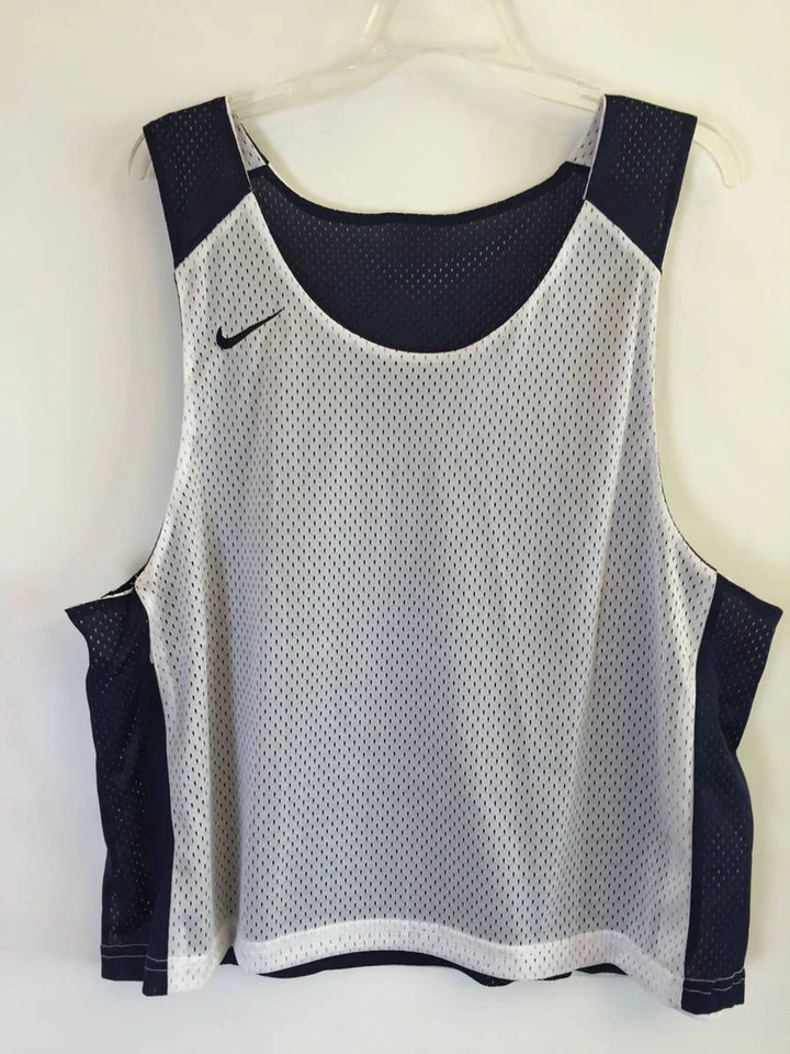Nike Swoosh Reversible Calce Suelto Malla Tanque Azul/Blanco PARA HOMBRES S/M NUEVO CON ETIQUETAS $18 Foto 2 de 3