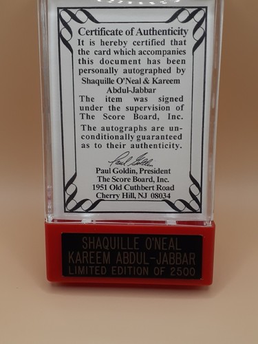 1992 Classic 4 Sport Shaquille O’Neal Kareem Abdul Jabbar Auto /2500 SGC 7 A GEM - Picture 6 of 11