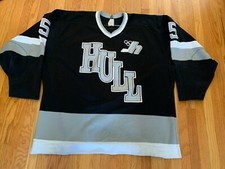 NHL QMJHL Hull Olympiques #5 Cam Russell road 1987 game worn used vintage jersey
