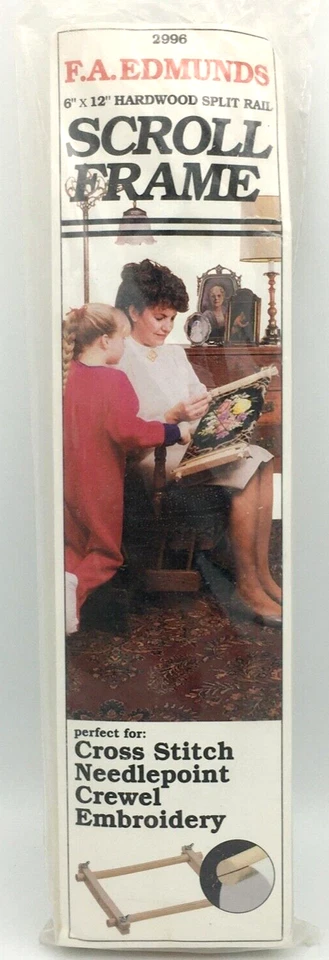 FA EDMUNDS 6" x 12" hardwood split rail scroll frame - cross stitch needlepoint - Image 2 of 4